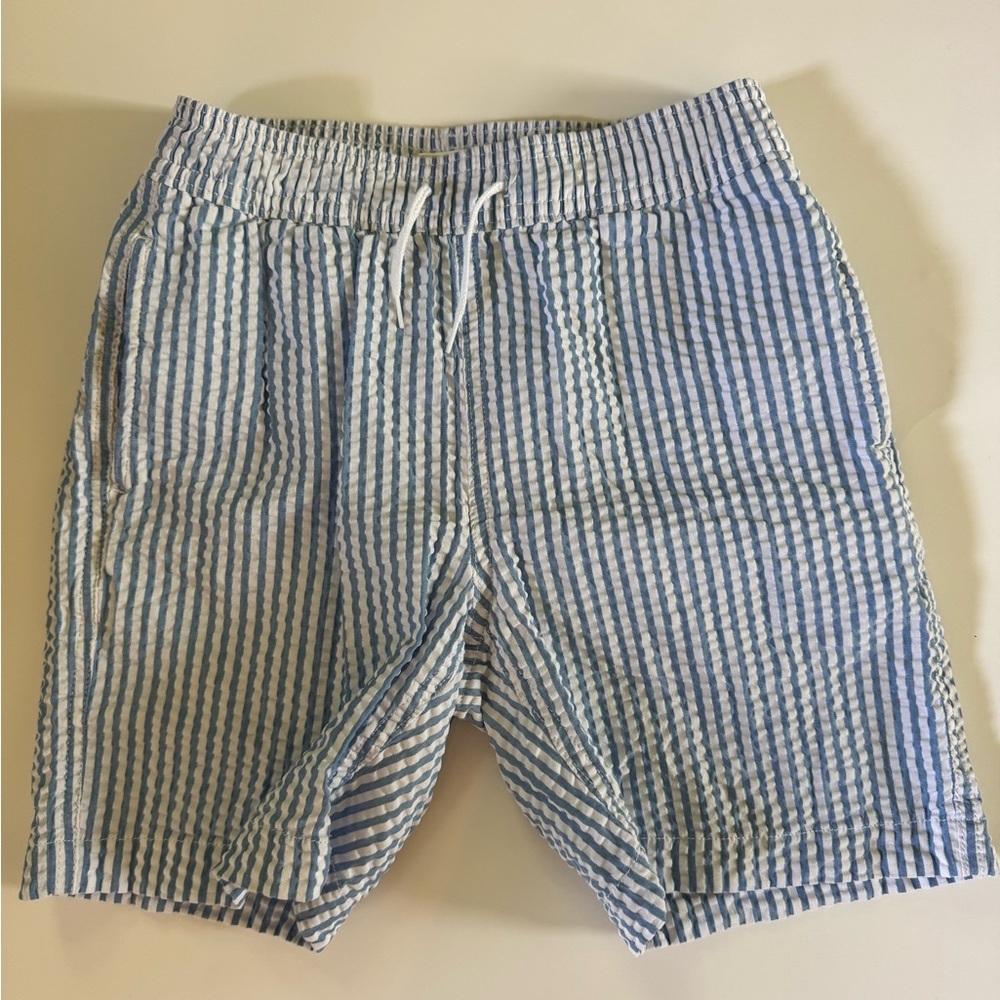EUC Crewcuts Seersucker Swim Trunks.